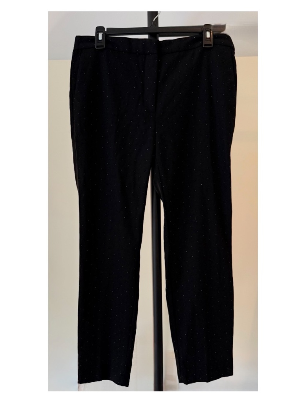 Zara size XL Black Dress Pants with Subtle Dot Texture